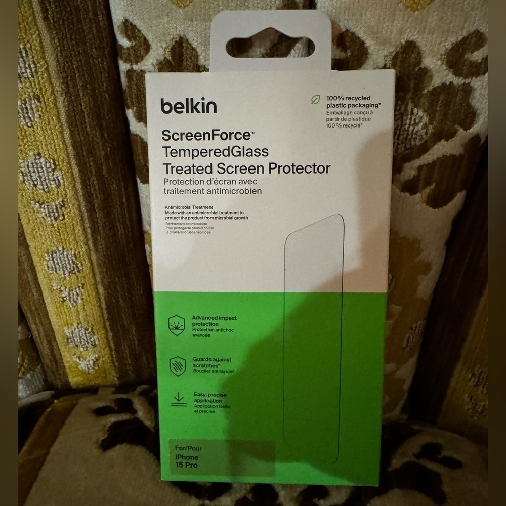 Belkin ScreenForce Tempered Screen Protector iPhone 15 Pro NEW!